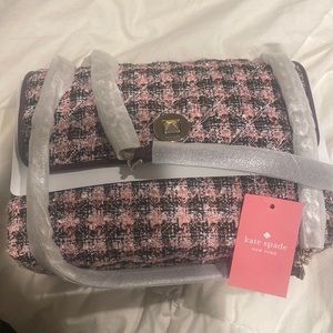 Kate Spade Medium Flap Tweed Shoulder Bag